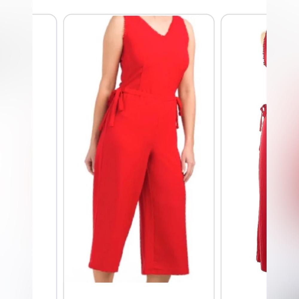 NWT Carolina Belle Red Wide Leg Pant Romper